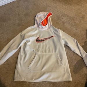 Pink and white Nike hoodie